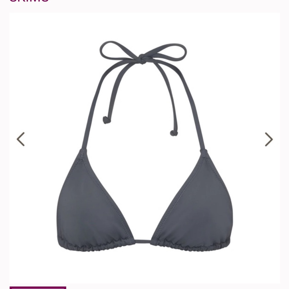Skims NWT signature triangle top in gunmetal size S